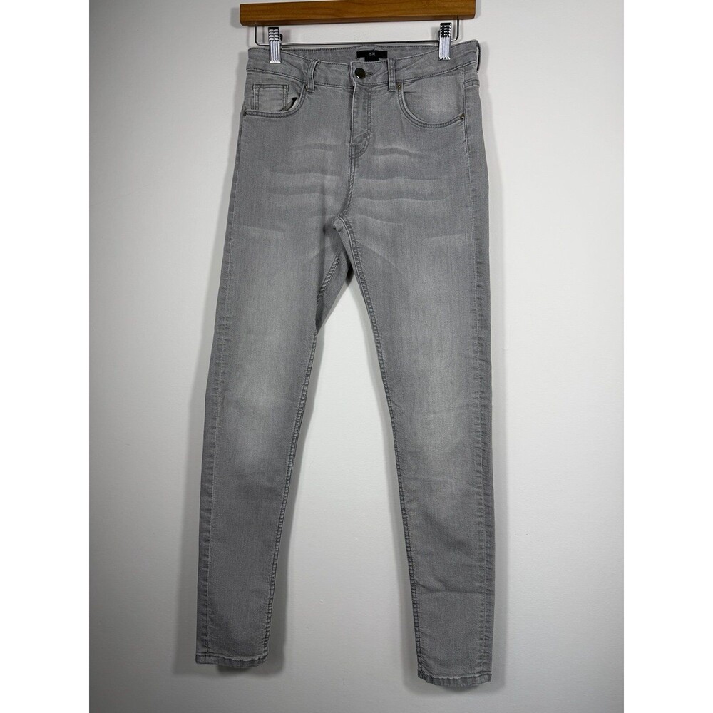 H&M Gray Skinny Jeans Size 8 Stretch Mid Rise Denim Pants
